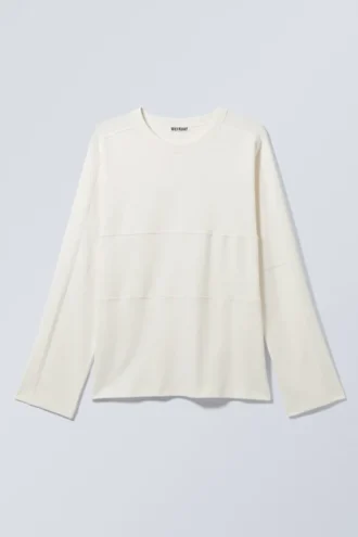 Camiseta de manga larga del revés – Blanco roto