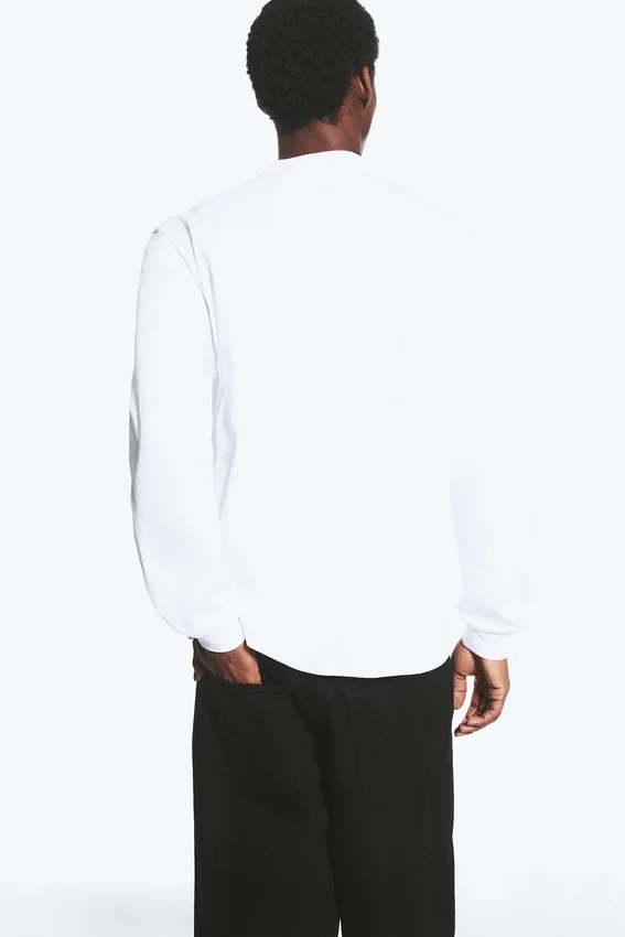 Camiseta de manga larga holgada – Blanca Camiseta de manga larga holgada – Blanca