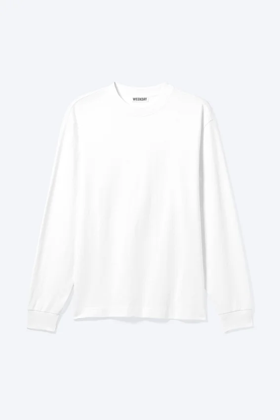 Camiseta de manga larga holgada – Blanca Camiseta de manga larga holgada – Blanca