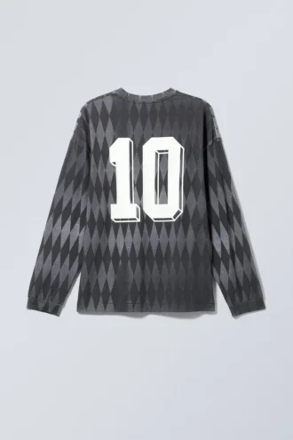 Camiseta de manga larga holgada con estampados – Gris oscuro – Fantazy Fc