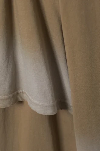 Camiseta de manga larga oversize con doble tintura – Beige oscuro degradado