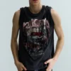 Camiseta de pantalón corto con estampado desgastado – Gris oscuro – Rock ‘N’ Roll