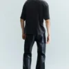 Camiseta de pantalón corto con estampado desgastado – Gris oscuro – Rock ‘N’ Roll