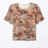 Camiseta de pantalón corto con estampado suave – Rosa – Estampado de leopardo y cachemira Camiseta de pantalón corto con estampado suave – Rosa – Estampado de leopardo y cachemira