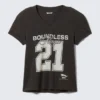 Camiseta de pantalones cortos con estampados y hombreras acolchadas – Negro Camiseta de pantalones cortos con estampados y hombreras acolchadas – Negro