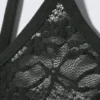Camiseta de pijama de encaje – Gris oscuro