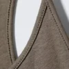 Camiseta de tirantes ajustada con espalda nadadora – Gris polvoriento