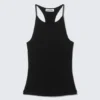 Camiseta de tirantes ajustada con espalda nadadora – Negro Camiseta de tirantes ajustada con espalda nadadora – Negro