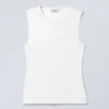 Camiseta de tirantes ajustada de algodón – Blanca