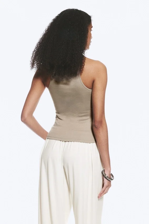 Camiseta de tirantes ajustada de jersey de algodón – Light Mole Camiseta de tirantes ajustada de jersey de algodón – Light Mole