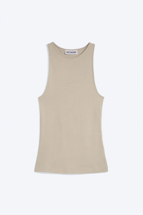 Camiseta de tirantes ajustada de jersey de algodón – Light Mole Camiseta de tirantes ajustada de jersey de algodón – Light Mole