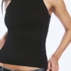 Camiseta de tirantes ajustada de jersey de algodón – Negro Camiseta de tirantes ajustada de jersey de algodón – Negro