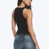 Camiseta de tirantes ajustada de jersey de algodón – Negro Camiseta de tirantes ajustada de jersey de algodón – Negro