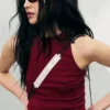 Camiseta de tirantes ajustada de jersey de algodón – Rojo Camiseta de tirantes ajustada de jersey de algodón – Rojo