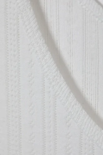 Camiseta de tirantes ajustada de punto calado – Blanca
