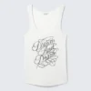 Camiseta de tirantes ajustada estampada – Blanca – Dream & Dazzle Camiseta de tirantes ajustada estampada – Blanca – Dream & Dazzle