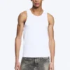 Camiseta de tirantes clásica de canalé – Blanca