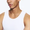 Camiseta de tirantes clásica de canalé – Blanca