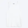 Camiseta de tirantes clásica de canalé – Blanca