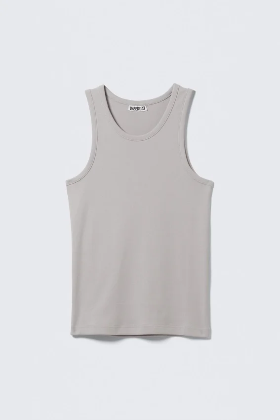 Camiseta de tirantes clásica de canalé – Gris claro Camiseta de tirantes clásica de canalé – Gris claro
