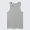 Camiseta de tirantes clásica de canalé – Gris claro jaspeado