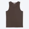 Camiseta de tirantes clásica de canalé – Marrón oscuro Camiseta de tirantes clásica de canalé – Marrón oscuro