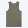 Camiseta de tirantes clásica de canalé – Verde caqui claro apagado