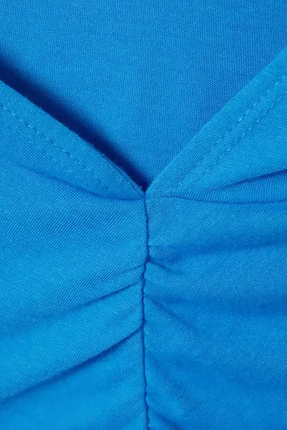 Camiseta de tirantes con capucha fruncida – Azul Camiseta de tirantes con capucha fruncida – Azul