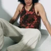 Camiseta de tirantes con estampados – Camuflaje rojo