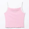 Camiseta de tirantes corta de canalé – Rosa Camiseta de tirantes corta de canalé – Rosa