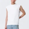 Camiseta de tirantes de algodón de corte holgado y corte cuadrado – Blanco Camiseta de tirantes de algodón de corte holgado y corte cuadrado – Blanco