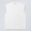Camiseta de tirantes de algodón de corte holgado y corte cuadrado – Blanco Camiseta de tirantes de algodón de corte holgado y corte cuadrado – Blanco