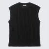 Camiseta de tirantes de algodón de corte recto – Negro Camiseta de tirantes de algodón de corte recto – Negro