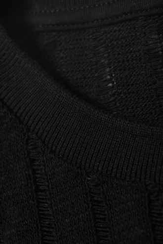 Camiseta de tirantes de algodón de corte recto – Negro