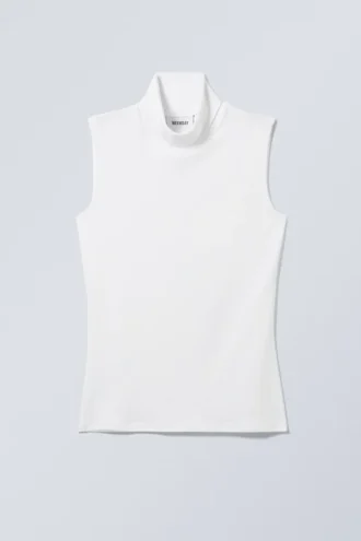 Camiseta de tirantes de cuello alto Lykke – Blanca