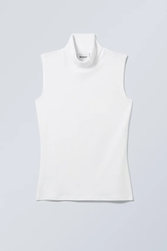Camiseta de tirantes de cuello alto Lykke – Blanca Camiseta de tirantes de cuello alto Lykke – Blanca