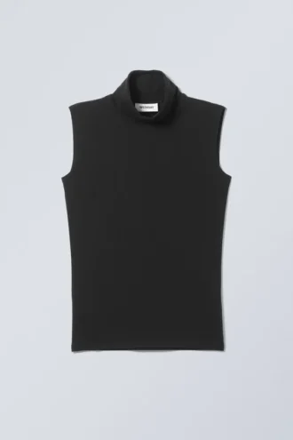 Camiseta de tirantes de cuello alto Lykke – Negro