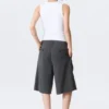 Camiseta de tirantes de cuello en V acanalada – Blanco