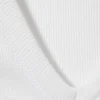 Camiseta de tirantes de cuello en V acanalada – Blanco