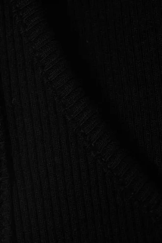 Camiseta de tirantes de cuello redondo acanalado – Negro