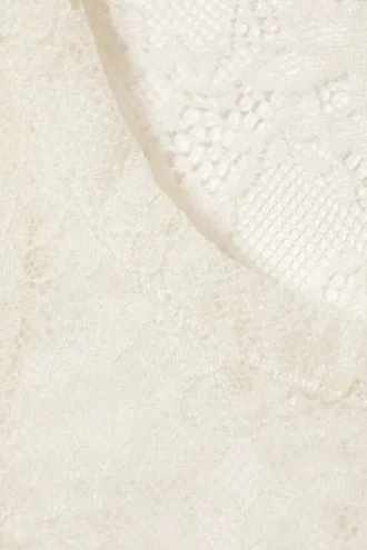 Camiseta de tirantes de encaje transparente – Blanco roto