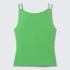 Camiseta de tirantes de jersey con cuello barco – Verde brillante Camiseta de tirantes de jersey con cuello barco – Verde brillante