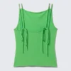Camiseta de tirantes de jersey con cuello barco – Verde brillante Camiseta de tirantes de jersey con cuello barco – Verde brillante