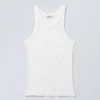 Camiseta de tirantes de malla – Blanca