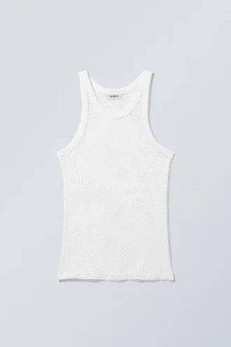 Camiseta de tirantes de malla – Blanca