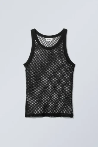 Camiseta de tirantes de malla – Negro