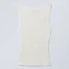 Camiseta de tirantes de punto ajustada con cuello barco – Blanco apagado Camiseta de tirantes de punto ajustada con cuello barco – Blanco apagado