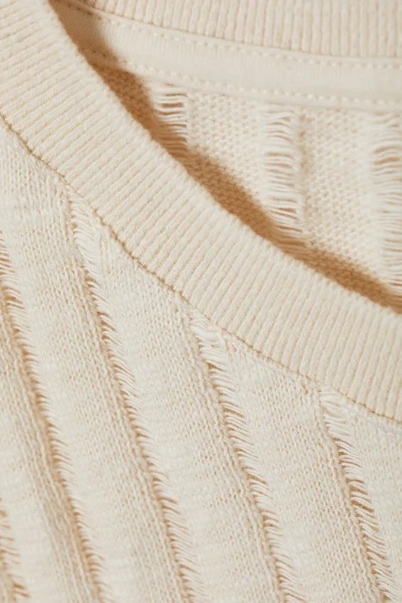Camiseta de tirantes de punto jacquard – Blanco roto claro Camiseta de tirantes de punto jacquard – Blanco roto claro