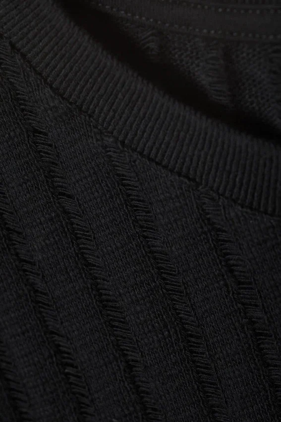Camiseta de tirantes de punto jacquard – Negro Camiseta de tirantes de punto jacquard – Negro
