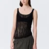 Camiseta de tirantes de punto texturizado – Negro Camiseta de tirantes de punto texturizado – Negro